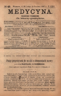 Medycyna : czasopismo tygodniowe dla lekarzy praktyków 1897, T.XXV, nr 49