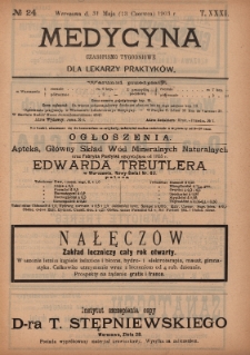 Medycyna : czasopismo tygodniowe dla lekarzy praktyków 1903, T.XXXI, nr 24