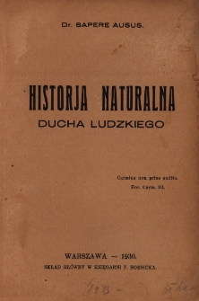 Historja naturalna ducha ludzkiego