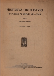 Historya okulistyki w Polsce w wieku XIII-XVIII