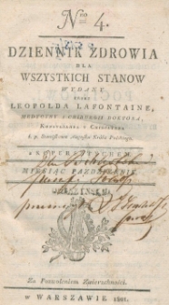 Dziennik Zdowia dla Wszystkich Stan&oacute;w. Nr 4, październik, 1801