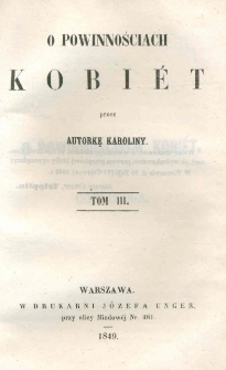 O powinnościach kobi&eacute;t. T. 3