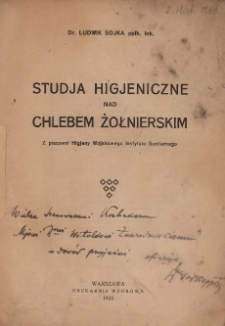 Studja higjeniczne nad chlebem żołnierskim