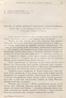Lekarz wojskowy: dwutygodnik wydawany przez Departament Zdrowia Ministerstwa Spraw Wojskowych 1933, R. XIV, T. XXII, nr 7