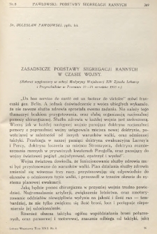 Lekarz wojskowy: dwutygodnik wydawany przez Departament Zdrowia Ministerstwa Spraw Wojskowych 1933, R. XIV, T. XXII, nr 8