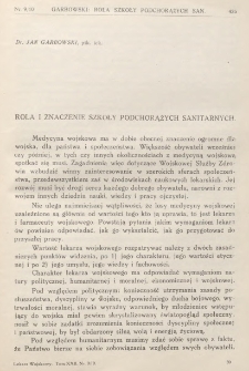 Lekarz wojskowy: dwutygodnik wydawany przez Departament Zdrowia Ministerstwa Spraw Wojskowych 1933, R. XIV, T. XXII, nr 9/10