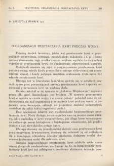 Lekarz wojskowy: dwutygodnik Organ oficer&oacute;w korpusu sanitarnego sł. czynnej i rezerwy 1933, R. XIV, T. XXI, nr 5