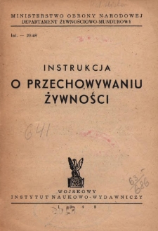 Instrukcja o przechowywaniu żywności