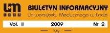 Biuletyn Informacyjny Uniwersytetu Medycznego w Łodzi 2009 vol. 2 nr 2