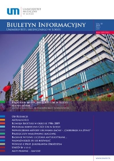 Biuletyn Informacyjny Uniwersytetu Medycznego w Łodzi 2010 vol. 3 nr 2