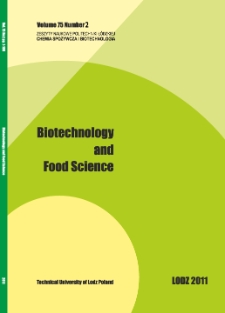 Biotechnology and Food Science vol. 75 no. 2 (2011)