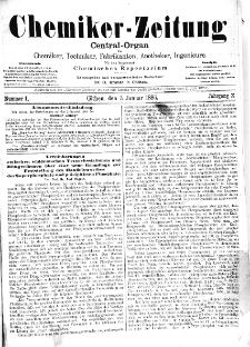 Chemiker-Zeitung Jg. 10 Nr. 1 (1886)