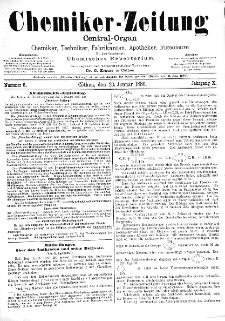 Chemiker-Zeitung Jg. 10 Nr. 6 (1886)