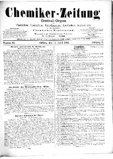 Chemiker-Zeitung Jg. 10 Nr. 29 (1886)