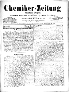 Chemiker-Zeitung Jg. 10 Nr. 31 (1886)