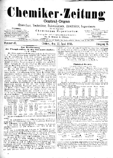 Chemiker-Zeitung Jg. 10 Nr. 47 (1886)