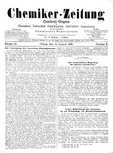 Chemiker-Zeitung Jg. 10 Nr. 68 (1886)
