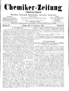Chemiker-Zeitung Jg. 10 Nr. 75 (1886)