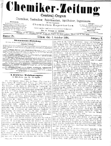 Chemiker-Zeitung Jg. 10 Nr. 79 (1886)
