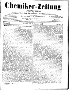 Chemiker-Zeitung Jg. 10 Nr. 85 (1886)