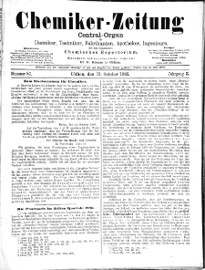 Chemiker-Zeitung Jg. 10 Nr. 87 (1886)