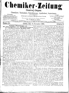 Chemiker-Zeitung Jg. 10 Nr. 90 (1886)