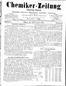 Chemiker-Zeitung Jg. 10 Nr. 94 (1886)