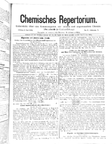 Chemiker Zeitung: Chemisches Repertorium Jg. 10 Nr. 17 (1886)