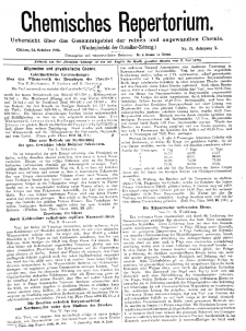 Chemiker Zeitung: Chemisches Repertorium Jg. 10 Nr. 31 (1886)