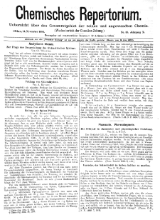 Chemiker Zeitung: Chemisches Repertorium Jg. 10 Nr. 33 (1886)