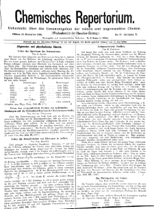 Chemiker Zeitung: Chemisches Repertorium Jg. 10 Nr. 37 (1886)