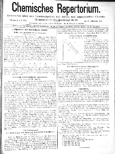 Chemiker Zeitung: Chemisches Repertorium Jg. 12 Nr. 23 (1888)