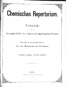 Chemiker Zeitung: Chemisches Repertorium - Index (1888)