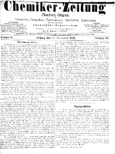Chemiker Zeitung Jg. 12 Nr. 95 (1888)
