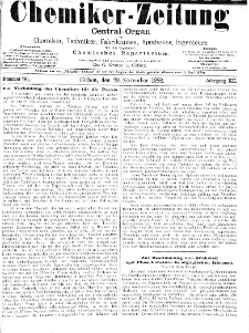 Chemiker Zeitung Jg. 12 Nr. 96 (1888)