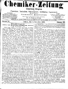 Chemiker Zeitung Jg. 12 Nr. 98 (1888)