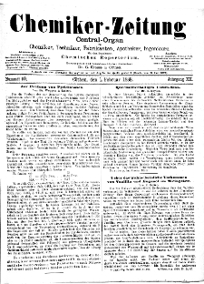 Chemiker Zeitung Jg. 12 Nr. 9 (1888)