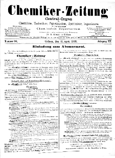 Chemiker Zeitung Jg. 12 Nr. 30 (1888)