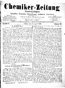 Chemiker Zeitung Jg. 12 Nr. 34 (1888)