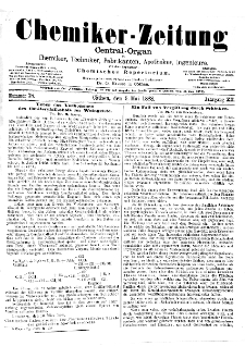 Chemiker Zeitung Jg. 12 Nr. 38 (1888)