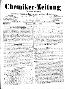 Chemiker Zeitung Jg. 12 Nr. 47 (1888)