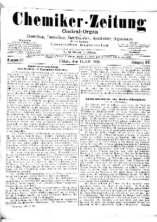 Chemiker Zeitung Jg. 12 Nr. 57 (1888)