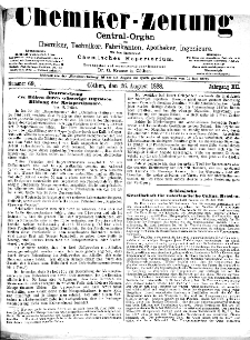 Chemiker Zeitung Jg. 12 Nr. 69 (1888)