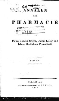 Annalen der Pharmacie Bd. 14 H. 1 (1835)