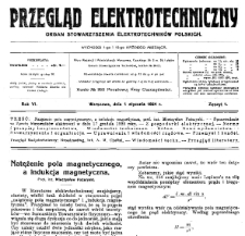 Przegląd Elektrotechniczny : organ Stowarzyszenia Elektrotechników Polskich R. VI z. 1 (1924)