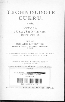 Technologie cukru. D. 1, Vyroba suroveho cukru repoveho