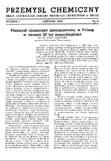 Przemysł Chemiczny : Organ Centralnego Zarządu Przemysłu Chemicznego w Polsce R. 1 Nr 3 (1945)
