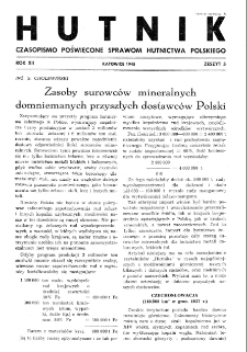 Hutnik : miesięcznik Związku Polskich Hut Żelaznych R. 12 nr 5 (1945)