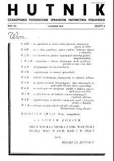 Hutnik : miesięcznik Związku Polskich Hut Żelaznych R. 12 nr 6 (1945)