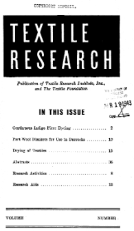 Textile Research vol. 10 nos. 1-12 1939/1940 : suplement (1941)